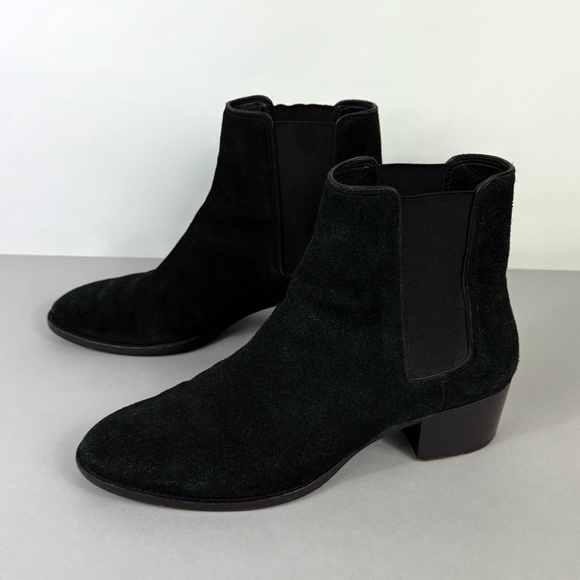 Vince Camuto VC John Camuto Black Suede Chelsea Ankle Boots - Picture 1 of 14